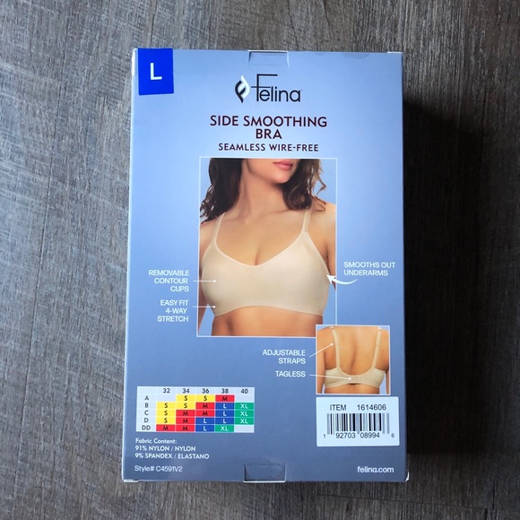 New!Felina Ladies' Side Smoothing Bra, 1 box for 2-pack - Picture 12 of 15